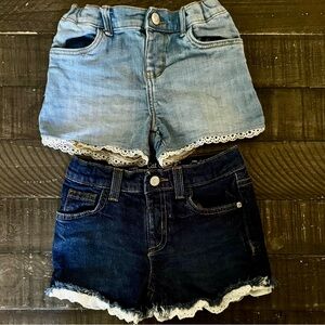 OshKosh B’gosh & Cat & Jack Girls Denim Shorts Bundle Size 5T – Lot of 2 Lace Tr